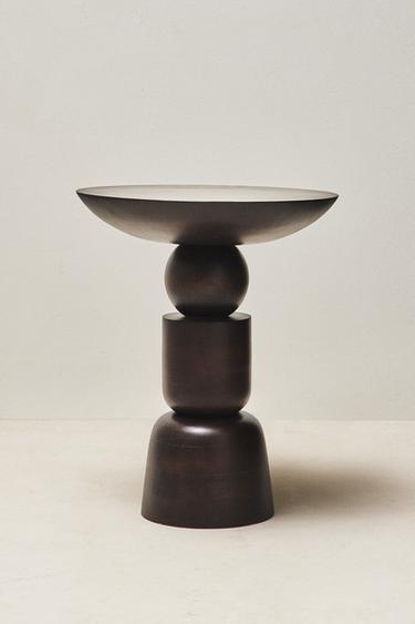 WOODEN SIDE TABLE - Black by Zara