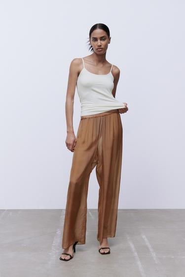 CAMISETA ELÁSTICA TIRANTES - Crudo de Zara - Imagen 0