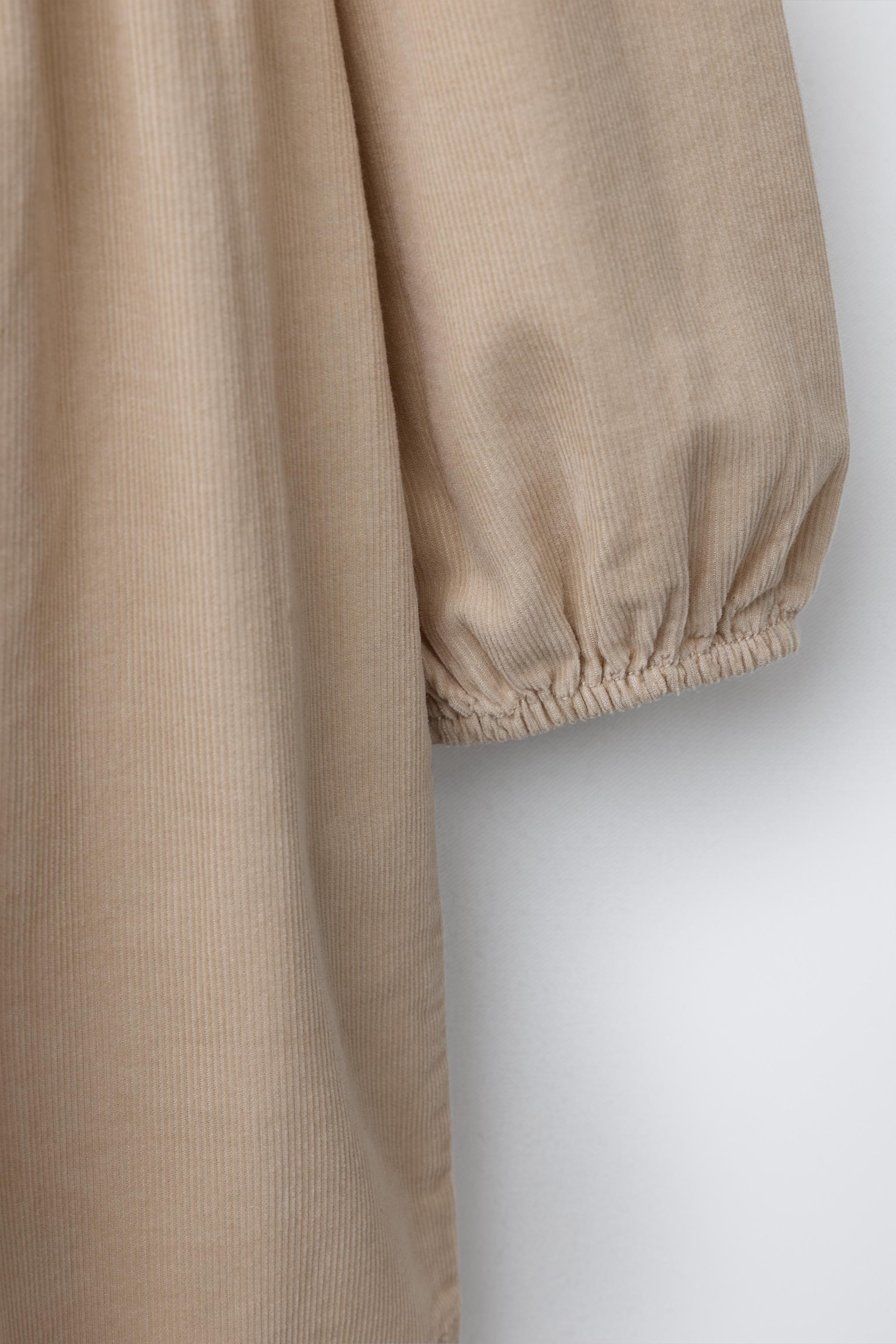 EMBROIDERED FLORAL CORDUROY DRESS