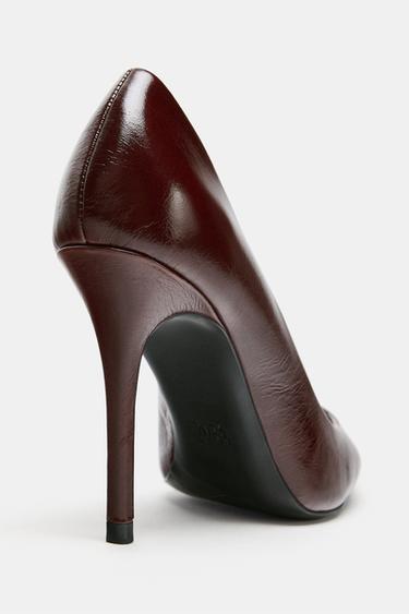 CHAUSSURES À TALONS EN CUIR - Marron de Zara - Image 4