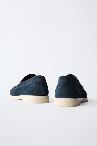 CHAUSSURES BATEAU EN DAIM - Bleu marine de Zara - Image 4