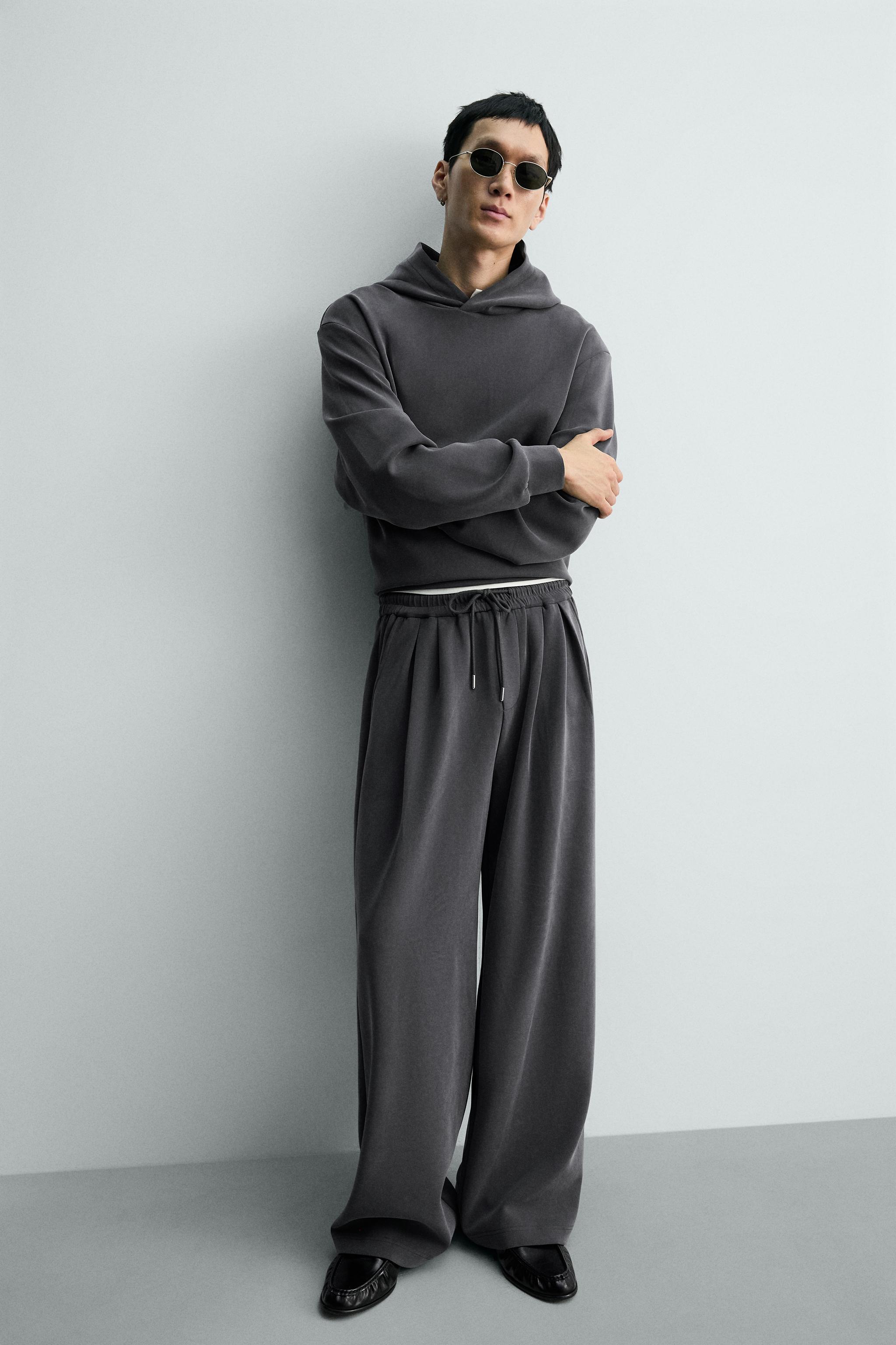 tiny tan バックプリント　トレーナー上下セット　グレー　ジョガーパンツ ダメージ加工ソフトジョガーパンツ - ブルー/グレー | ZARA Japan / 日本