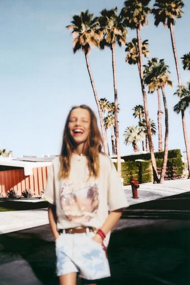 RHINESTONE FESTIVAL T-SHIRT - Ecru by Zara
