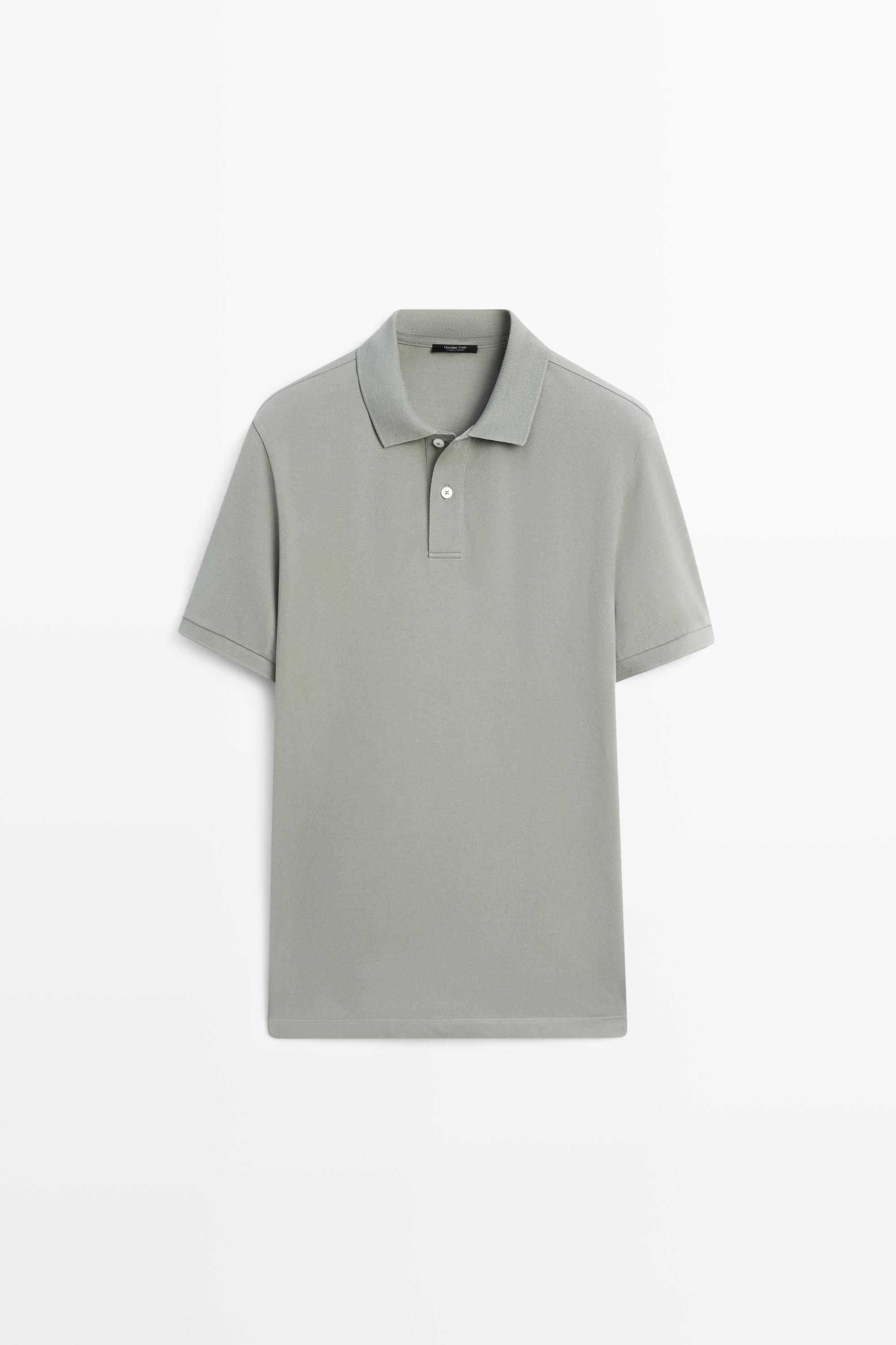 Micro-textured cotton piqué polo shirt — Bright orange