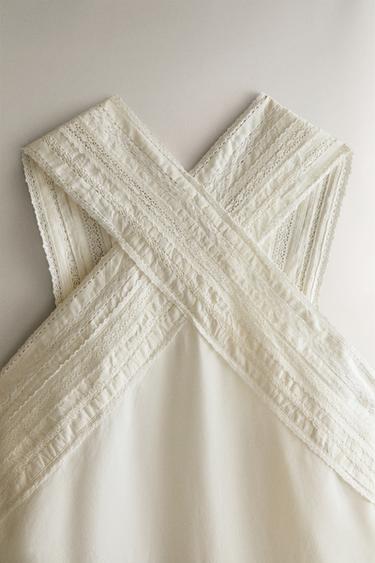 CHEMISE DE NUIT DENTELLE - Écru de Zara - Image 1