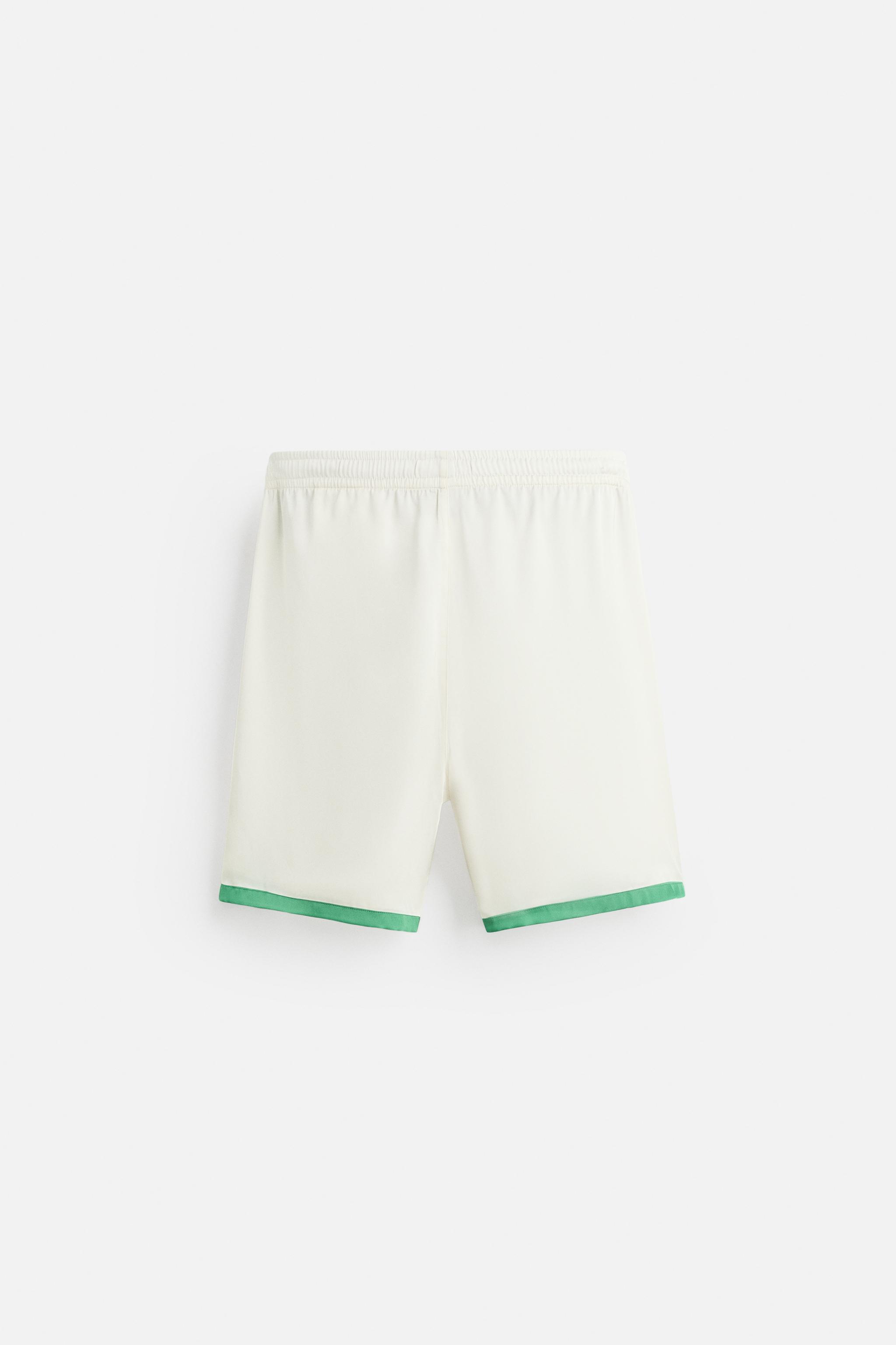 SATIN SHORTS WITH CONTRAST STRIPES