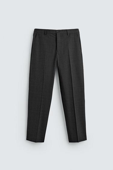 Zara KARIRANE PANTALONE ZA ODELO – Antracit siva