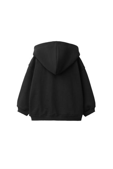 HOODED ZIP SWEATSHIRT — Black 2