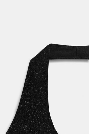 TOP HALTER STRETCH BRILLANT - Noir de Zara - Image 9