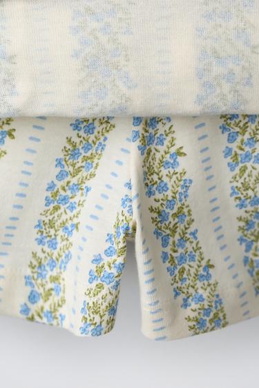 JUPE-SHORT À FLEURS - Sable / Bleu de Zara - Image 3