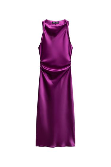 SATIN MIDI DRESS