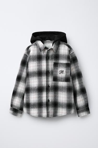 GERUITE OVERSHIRT MET AFNEEMBARE FLEECE CAPUCHON - Zwart van Zara - Afbeelding 0