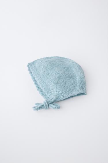 CUTWORK KNIT BONNET - Pastel blue by Zara - Image 1