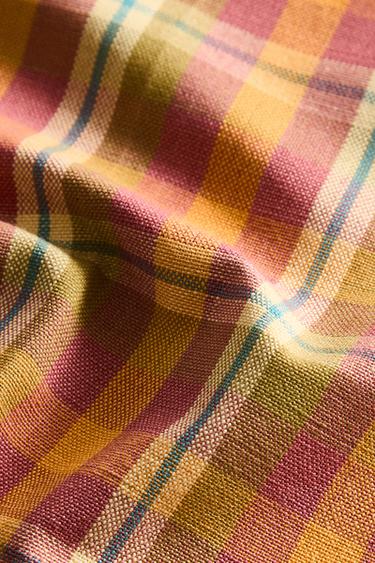 PACK OF DYED THREAD CHECK NAPKINS (PACK OF 2) - Oranges by Zara - Image 3