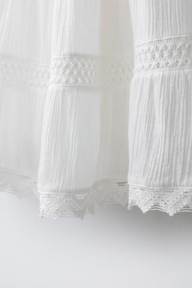 ROMANTIC PANELLED SKIRT WITH LACE INSERTS - White by Zara - Image 3