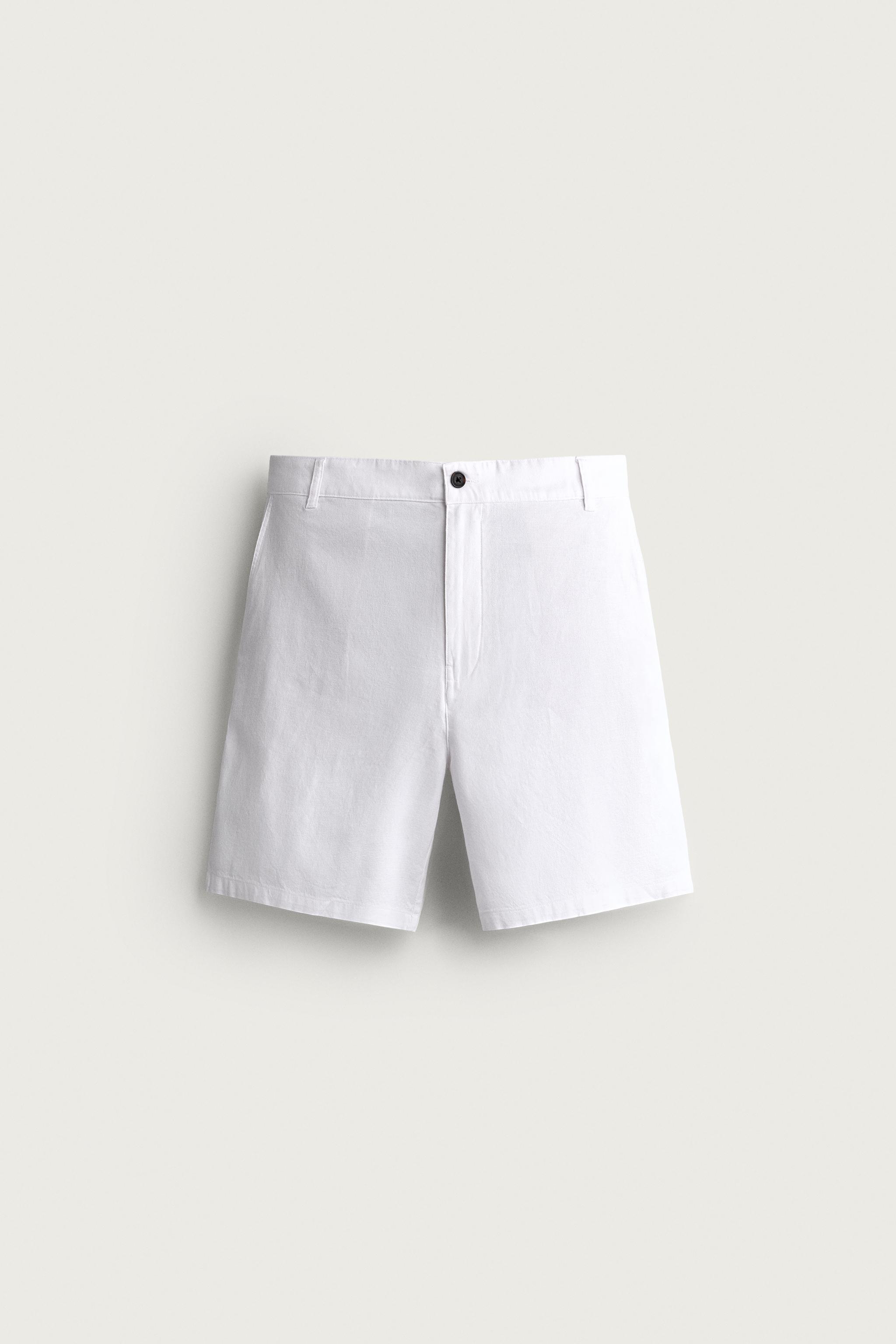 STRUCTURED REGULAR FIT SHORTS — White