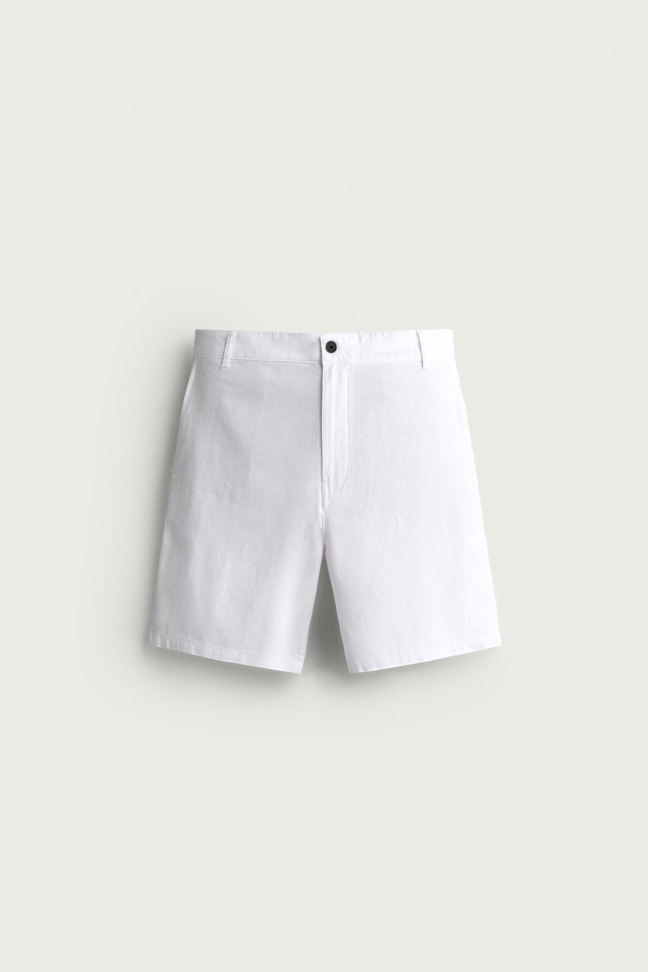 STRUCTURED REGULAR FIT SHORTS — White