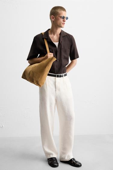 SAC SHOPPER EN CUIR - Marron caramel de Zara - Image 1