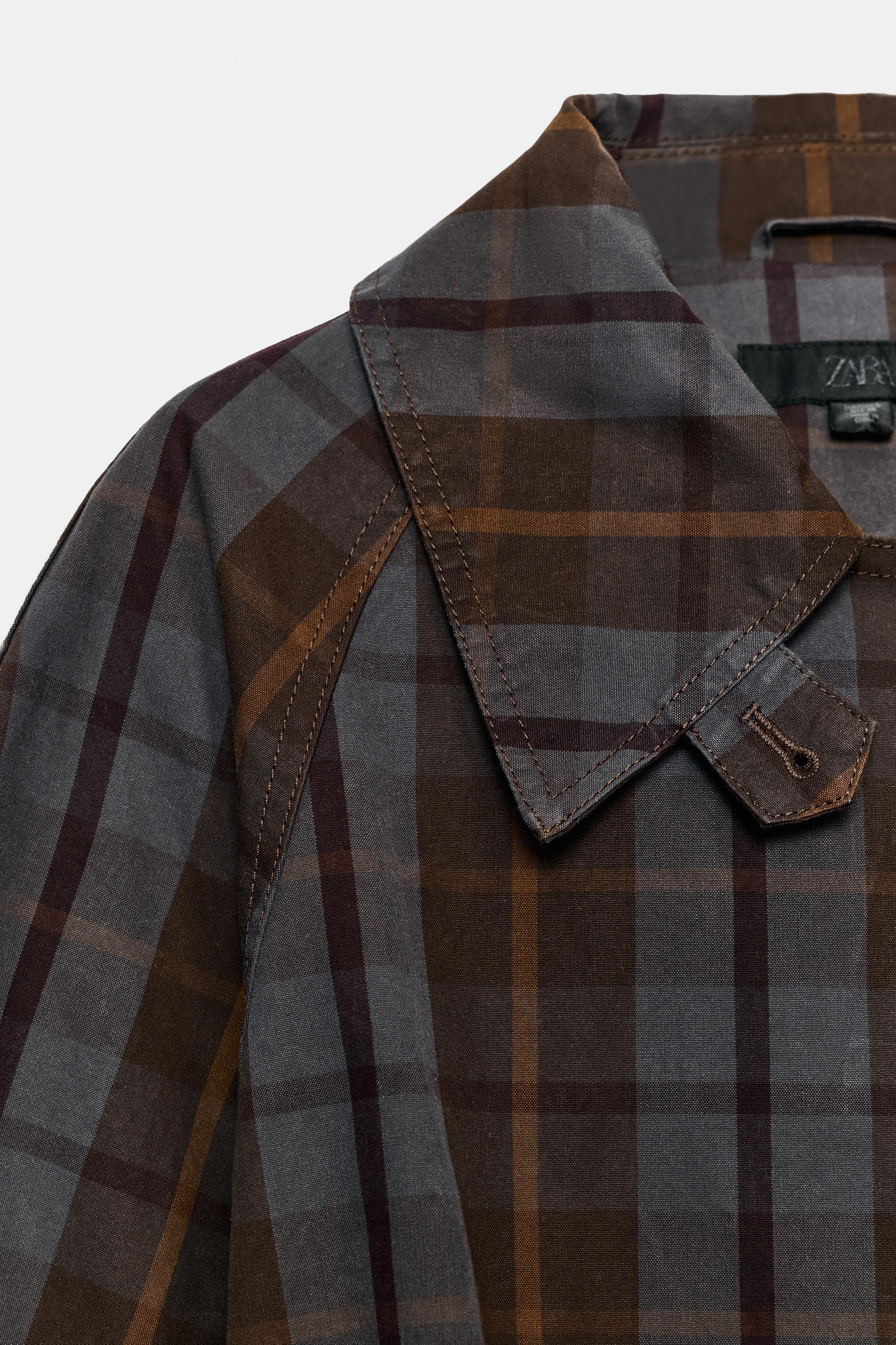 PLAID BELTED TRENCH COAT