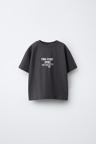 تيشرت بتطريز حيوان - رمادي أنثراسايت الخاص بـ Zara