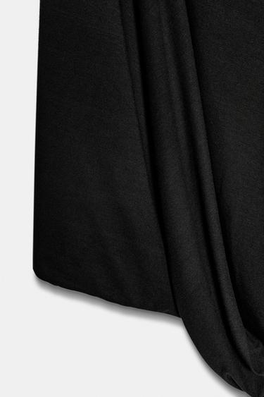 DRAPED MIDI SKIRT - Black by Zara - Image 4