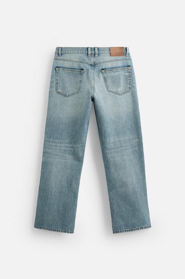 RIPPED FLARED FIT JEANS - Mid-blue by Zara - Image 7
