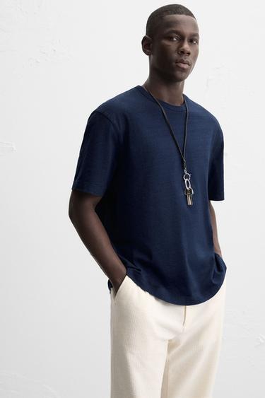 RELAXED FIT WASHED T-SHIRT - Indigo by Zara - Image 4