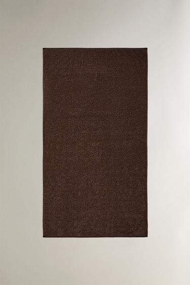 ANIMAL PRINT VELOUR BEACH TOWEL - Chocolate by Zara