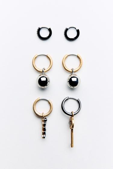 LOT DE BOUCLES D'OREILLES BRILLANTS CHARMS - Or / Argent de Zara - Image 3