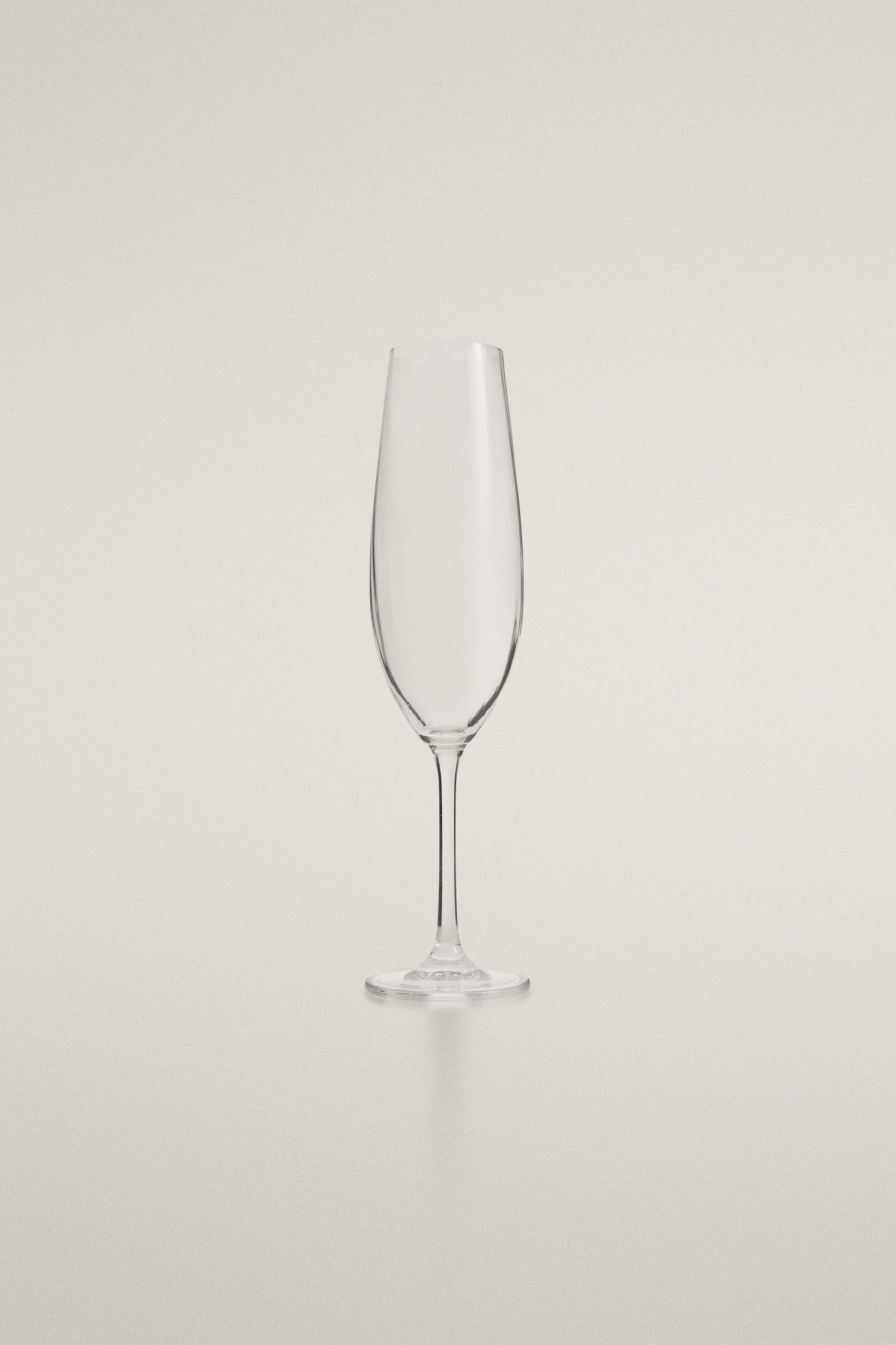 WAVE GLASS FLUTE GLASS — Transparent