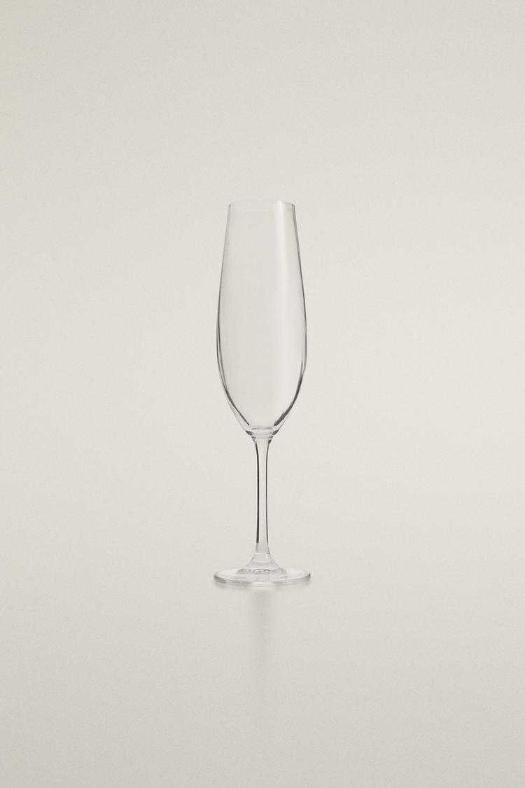 WAVE GLASS FLUTE GLASS — Transparent