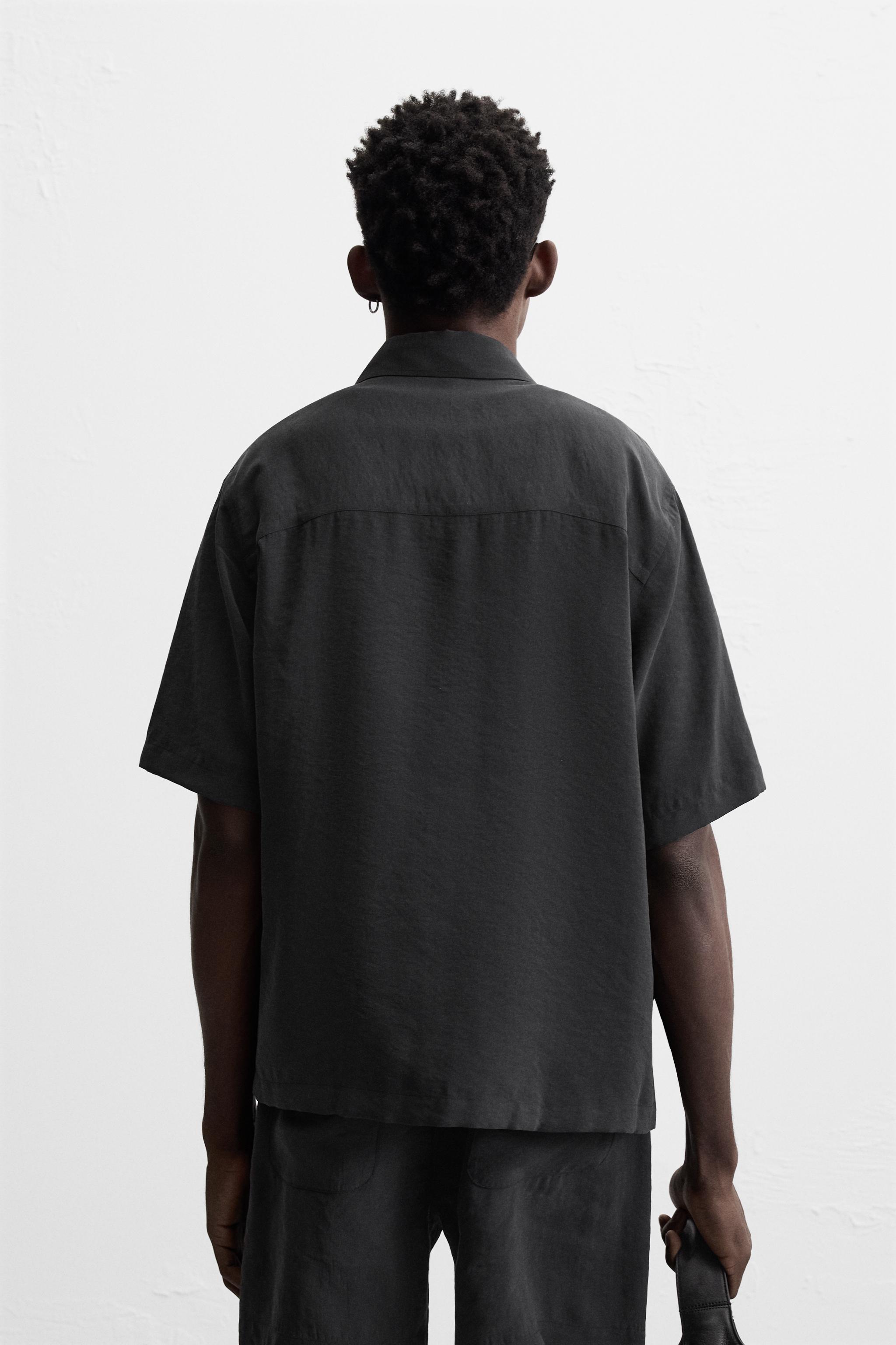国内発送★ZARA★フルイドリラックスフィットシャツ フルイドリラックスフィットシャツ - ブラック | ZARA Japan / 日本