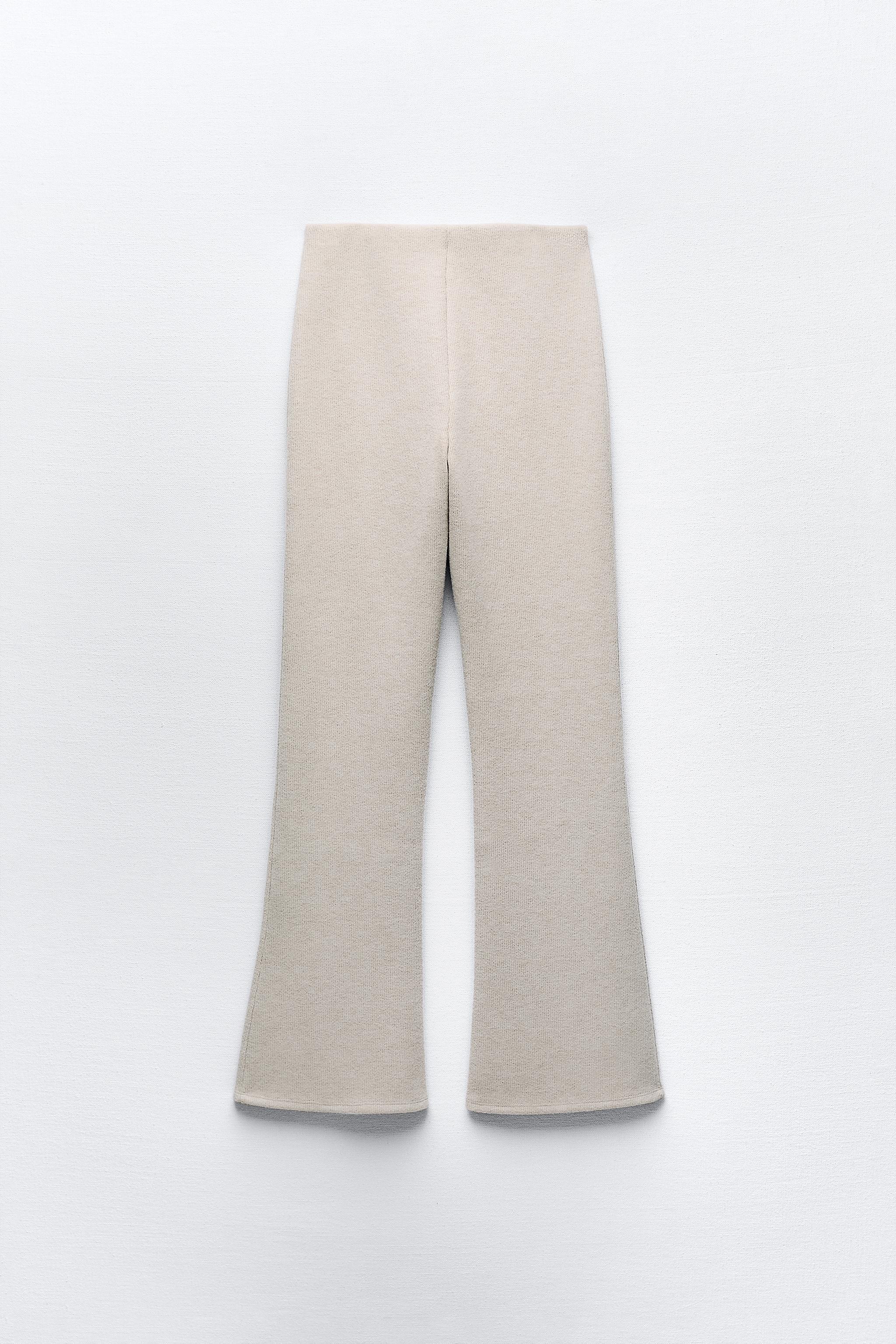 FLARED HIGH WAIST PANTS - taupe brown