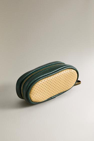 ÉTUI POUR BALLES ET TEES DE GOLF - Écru / Vert de Zara - Image 1