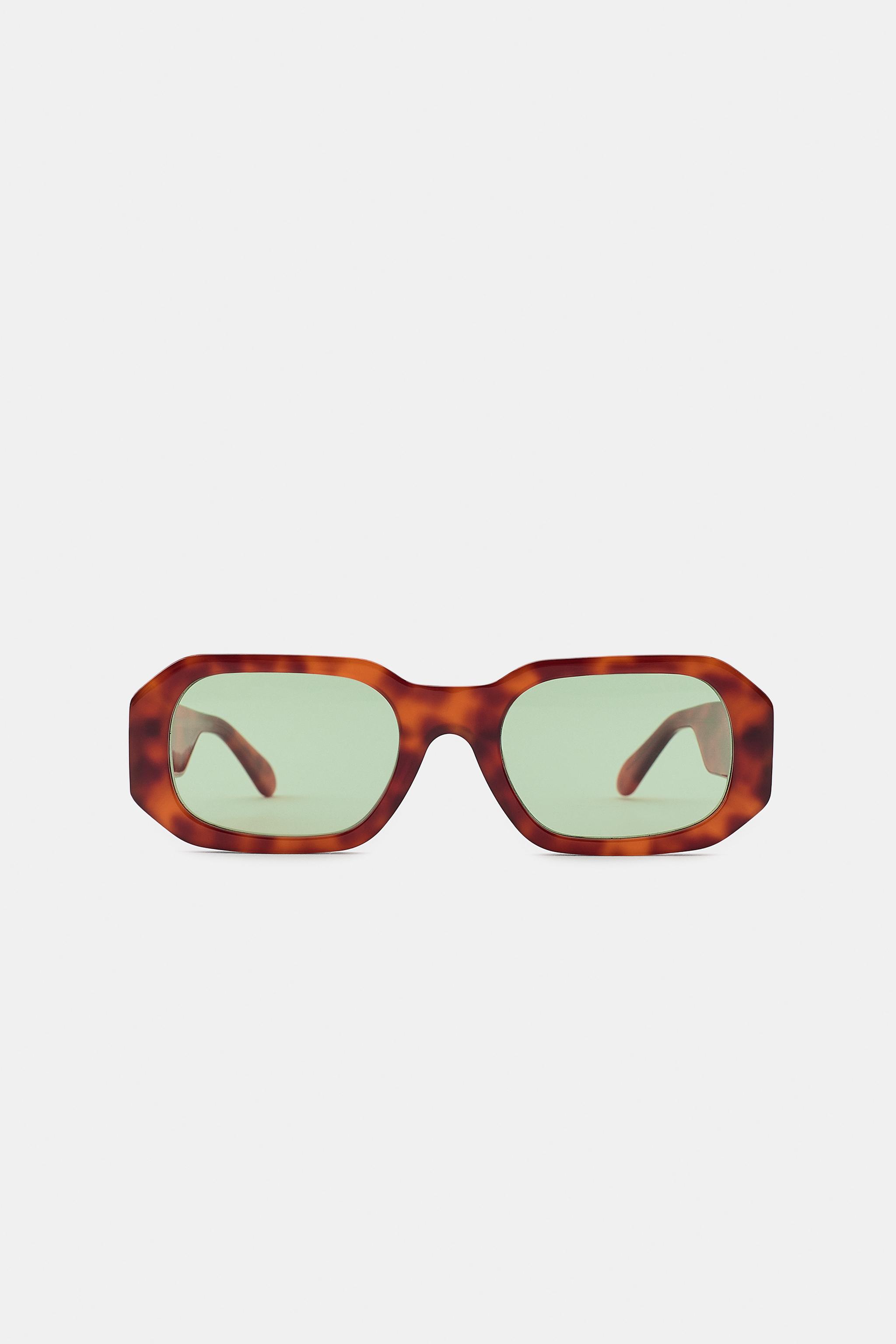 RECTANGULAR SUNGLASSES — Brown