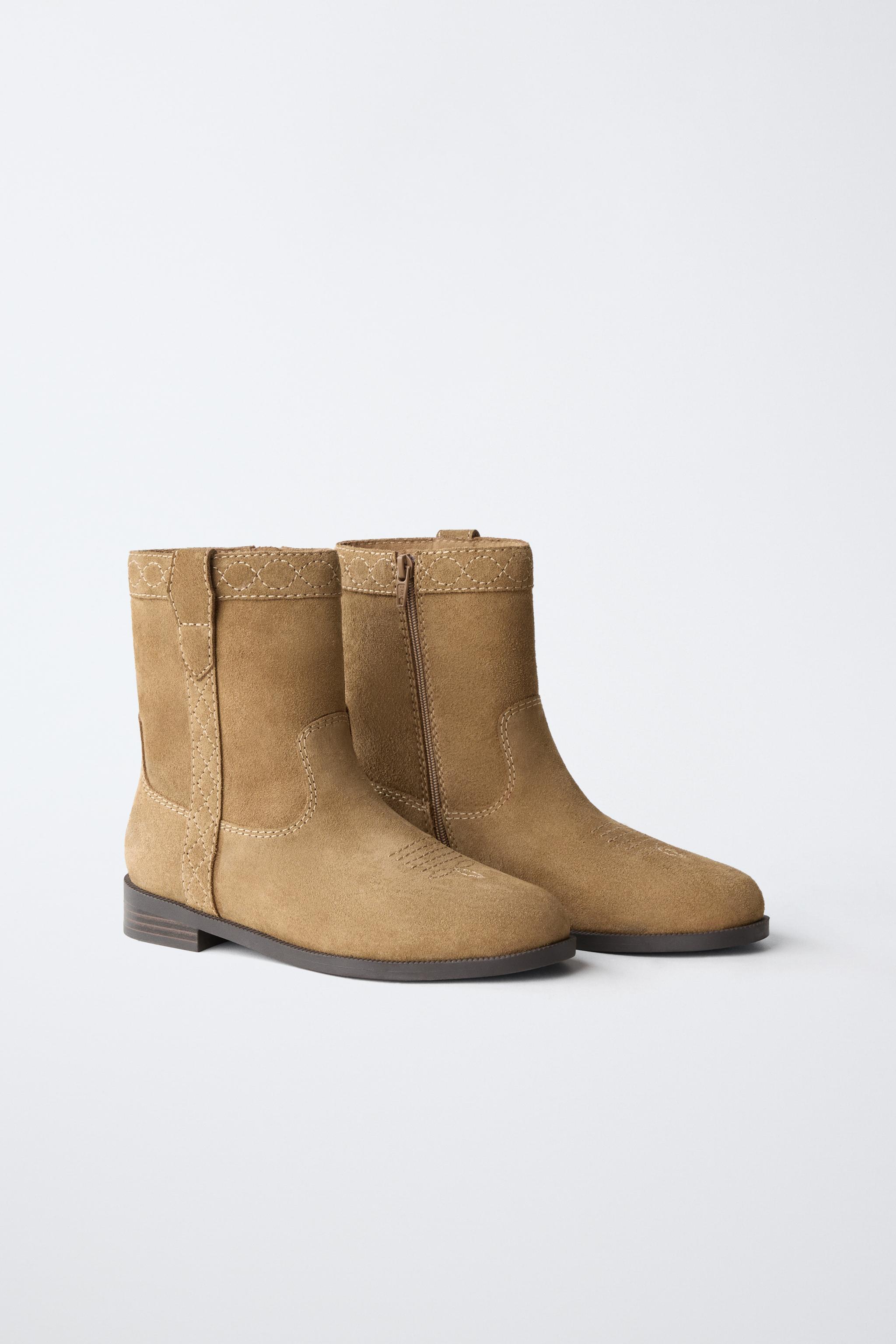LEATHER COWBOY ANKLE BOOTS