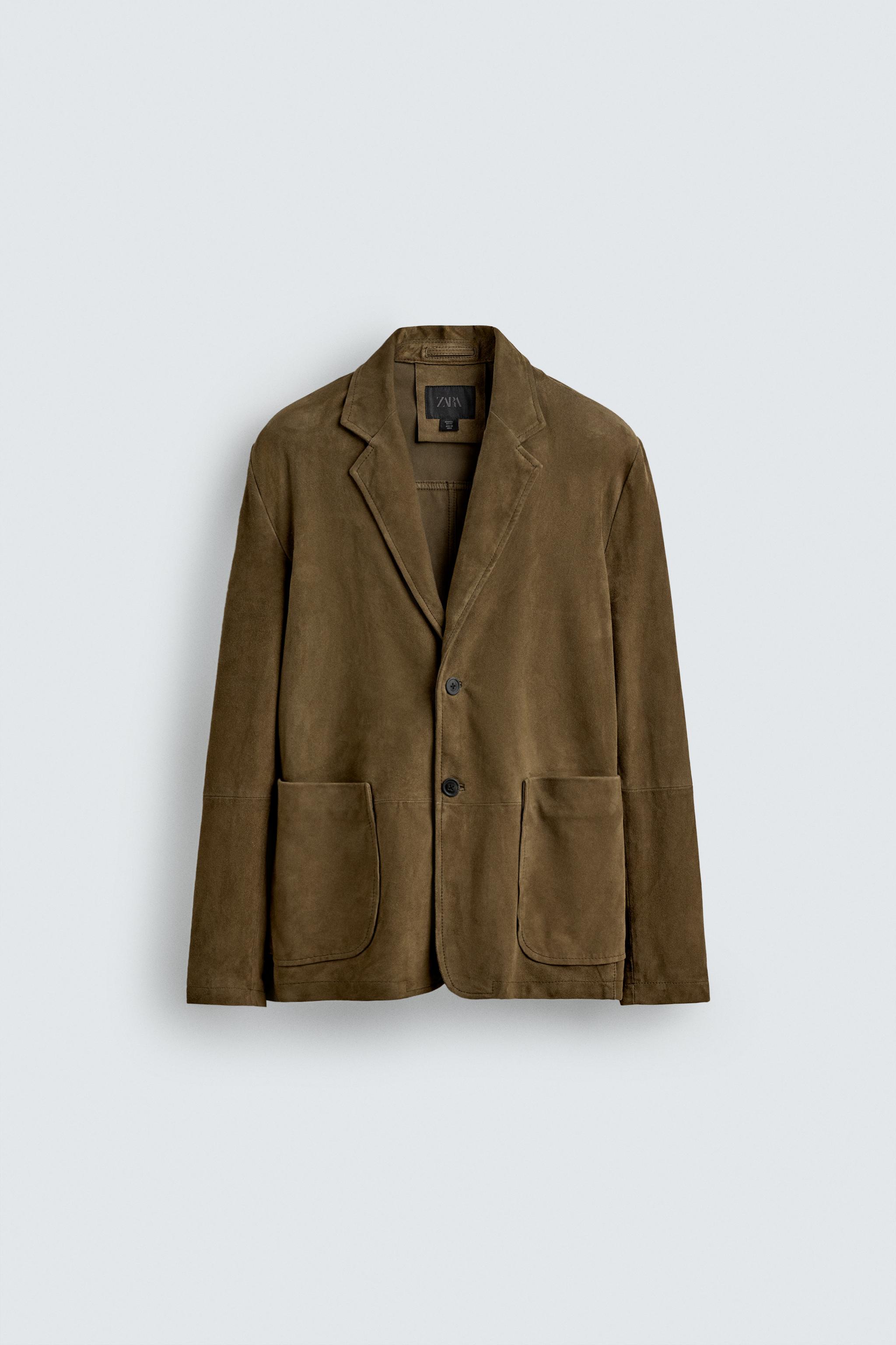 RELAXED FIT SUEDE LEATHER BLAZER