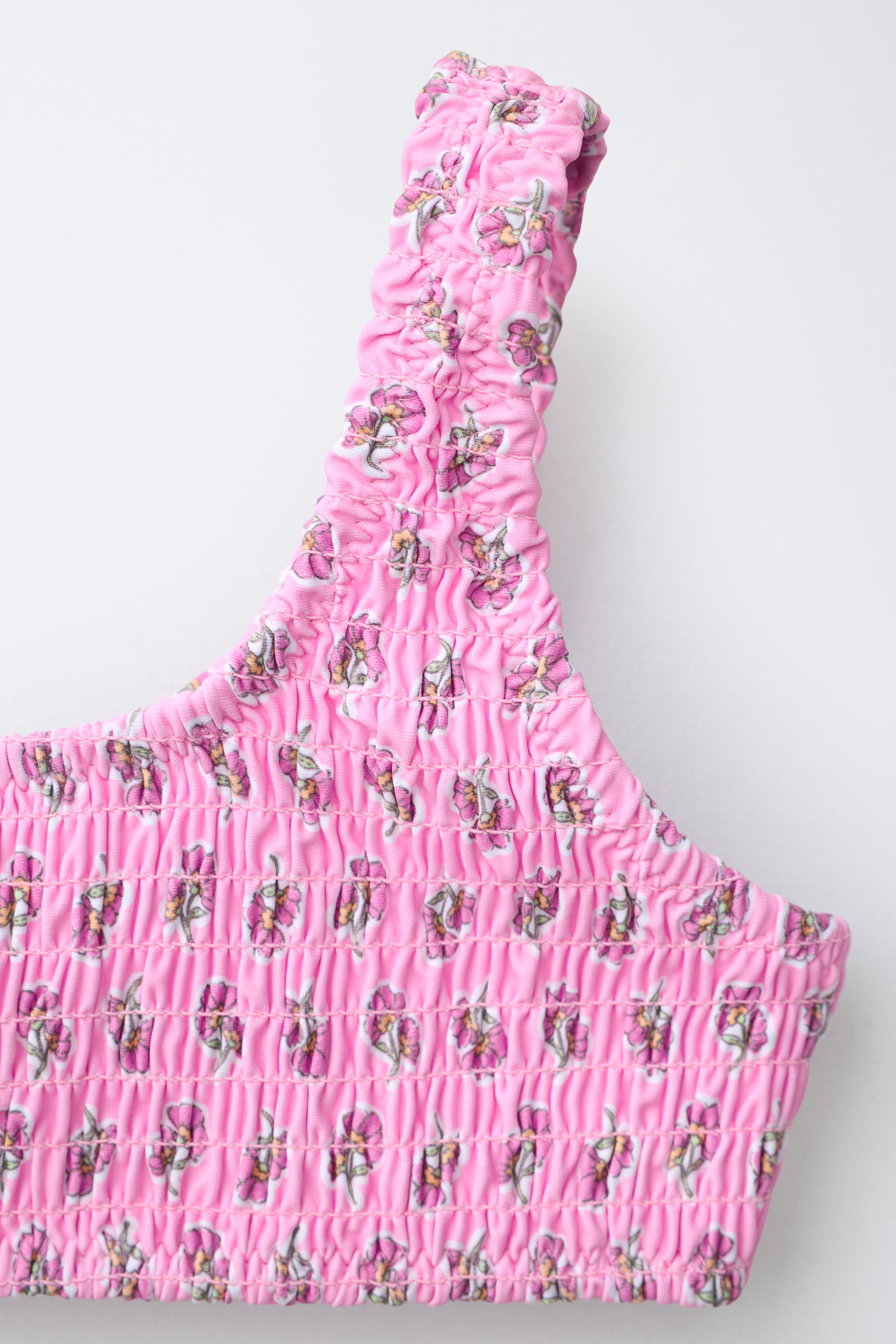 6-14 YRS SMOCKED FLORAL BIKINI