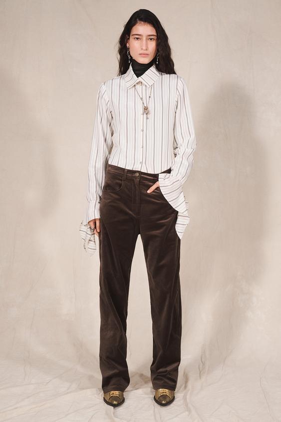 Zara LIMITED EDITION STRIPED MOCK NECK SHIRT - striped - Image 0