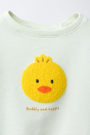 EMBROIDERED CHICK SWEATSHIRT - Light green by Zara - Image 2