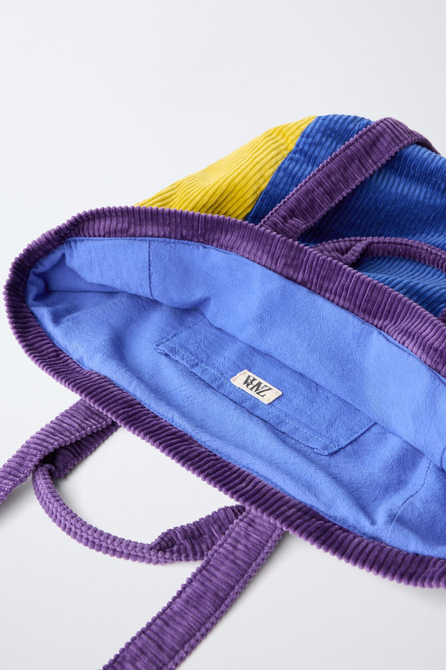 Детская сумка Zara Colorblock Shopper, цвет: Синий — фото 4