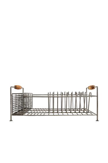 IRON AND ACACIA WOOD DISH DRAINER - Steel by Zara