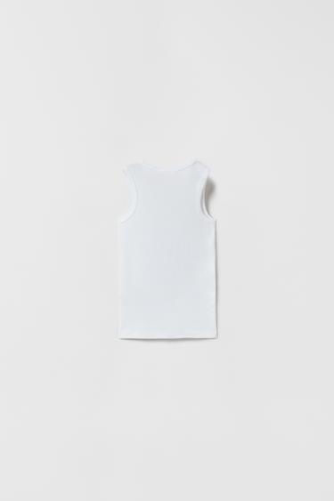 2-6 ANS/ LOT TROIS T-SHIRTS SANS MANCHES BASIQUES - Blanc de Zara - Image 2
