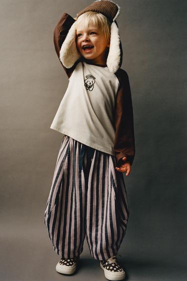 Zara 條紋燈籠褲 - 灰色