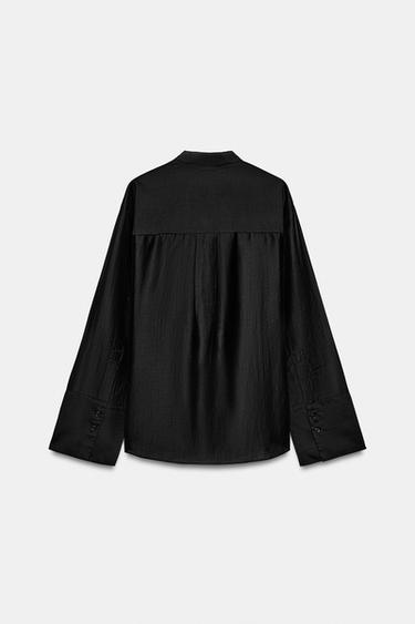 ZW COLLECTION EMBROIDERED POCKET SHIRT — Black 2