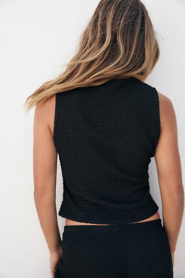 TOP GILET STRUCTURÉ - Noir de Zara - Image 3