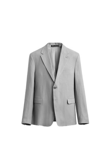 BLAZER TRAJE 100% LINO - Gris medio de Zara