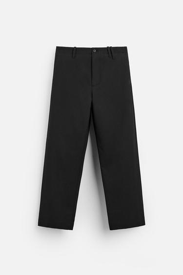 PANTALÓN STRAIGHT CON VISCOSA - Negro de Zara