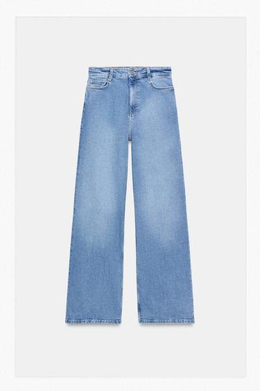 JEANS ZW COLLECTION WIDE LEG TIRO ALTO - Azul claro de Zara