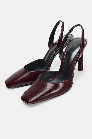 CHAUSSURES À TALONS À BOUT CARRÉ - Bordeaux de Zara - Image 2